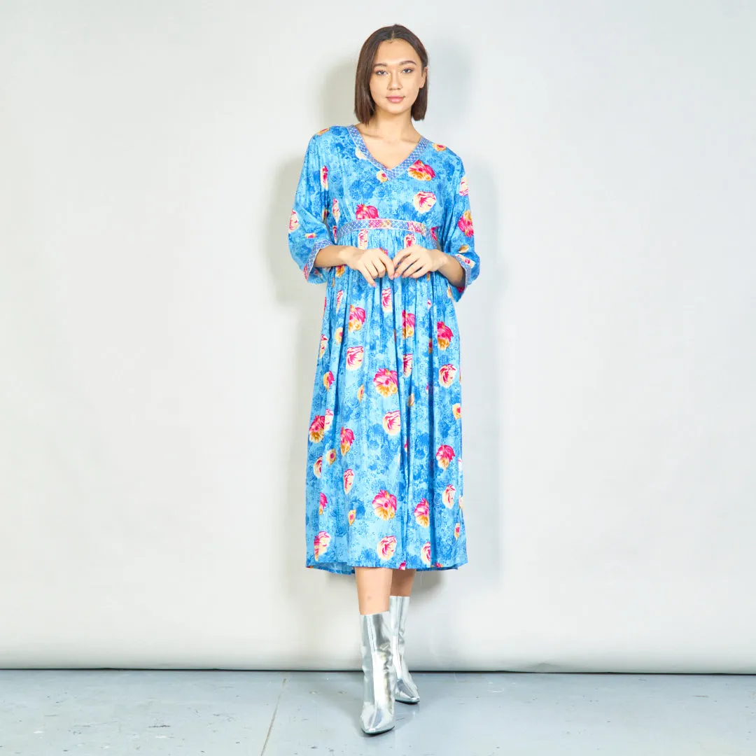 Floral V-neck maxi dress wholesale