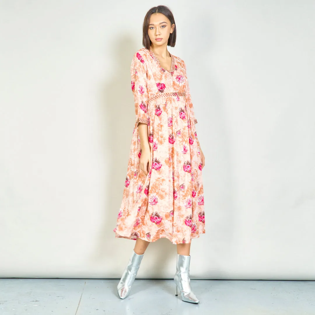Floral V-neck maxi dress wholesale