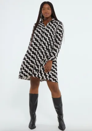 Geo Print Shirt Dress