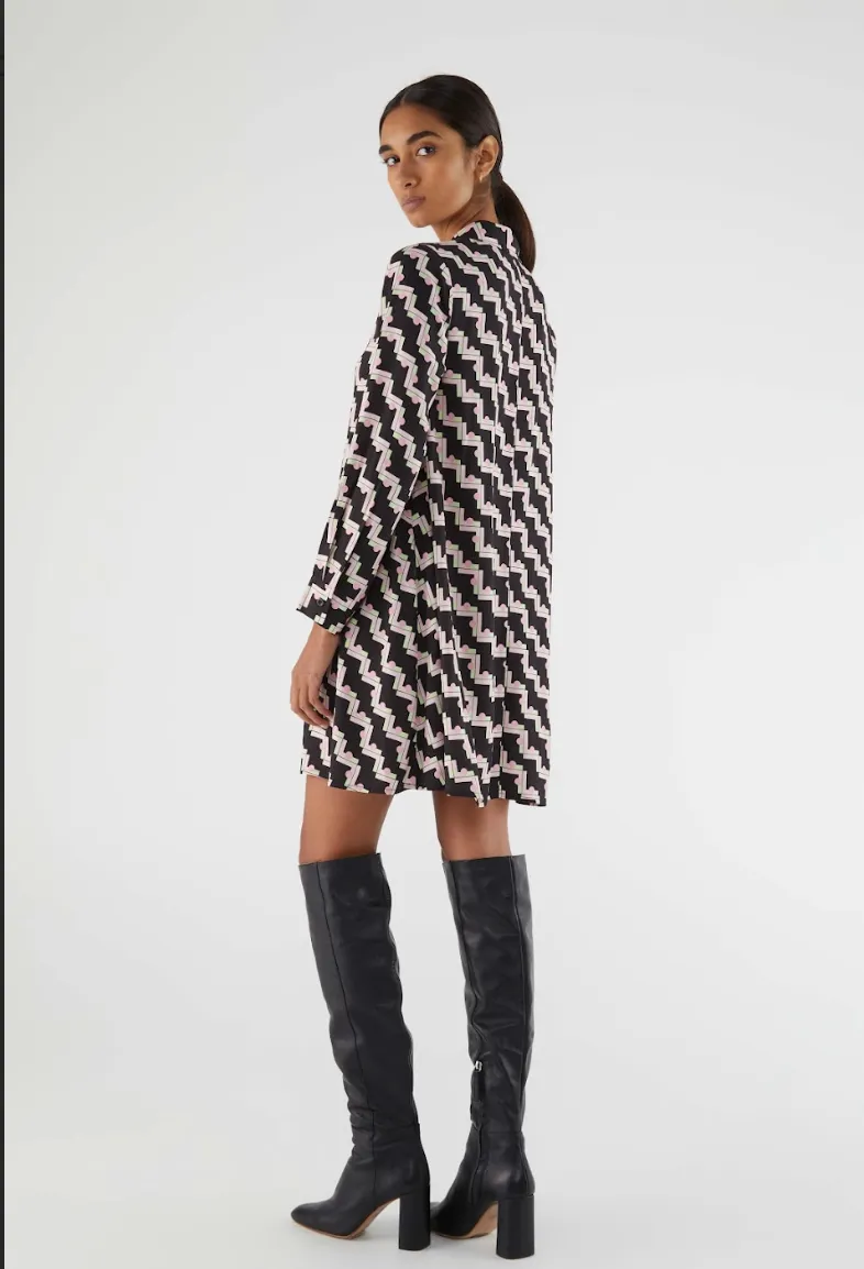 Geo Print Shirt Dress