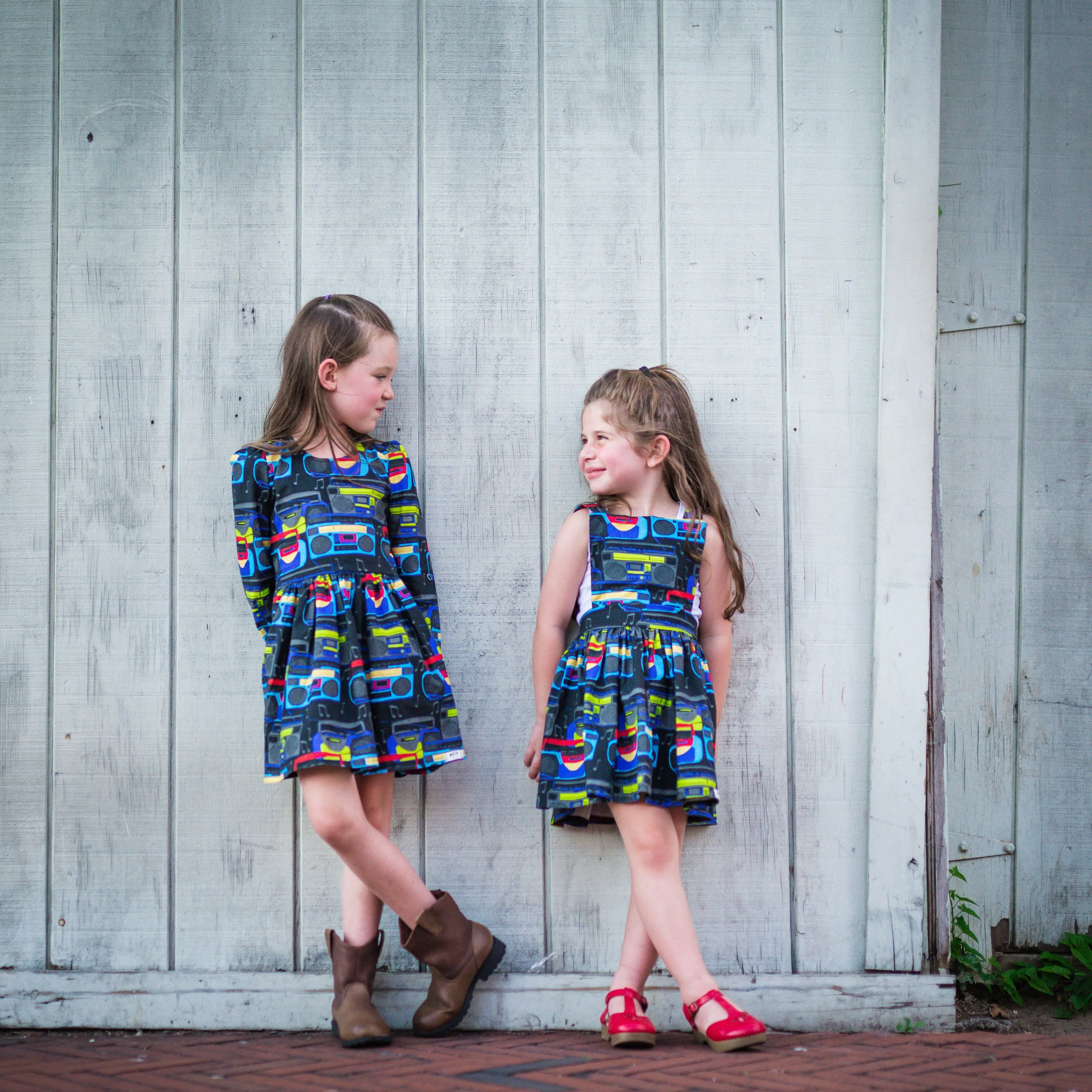 Girls Pinafore Dress in Boombox