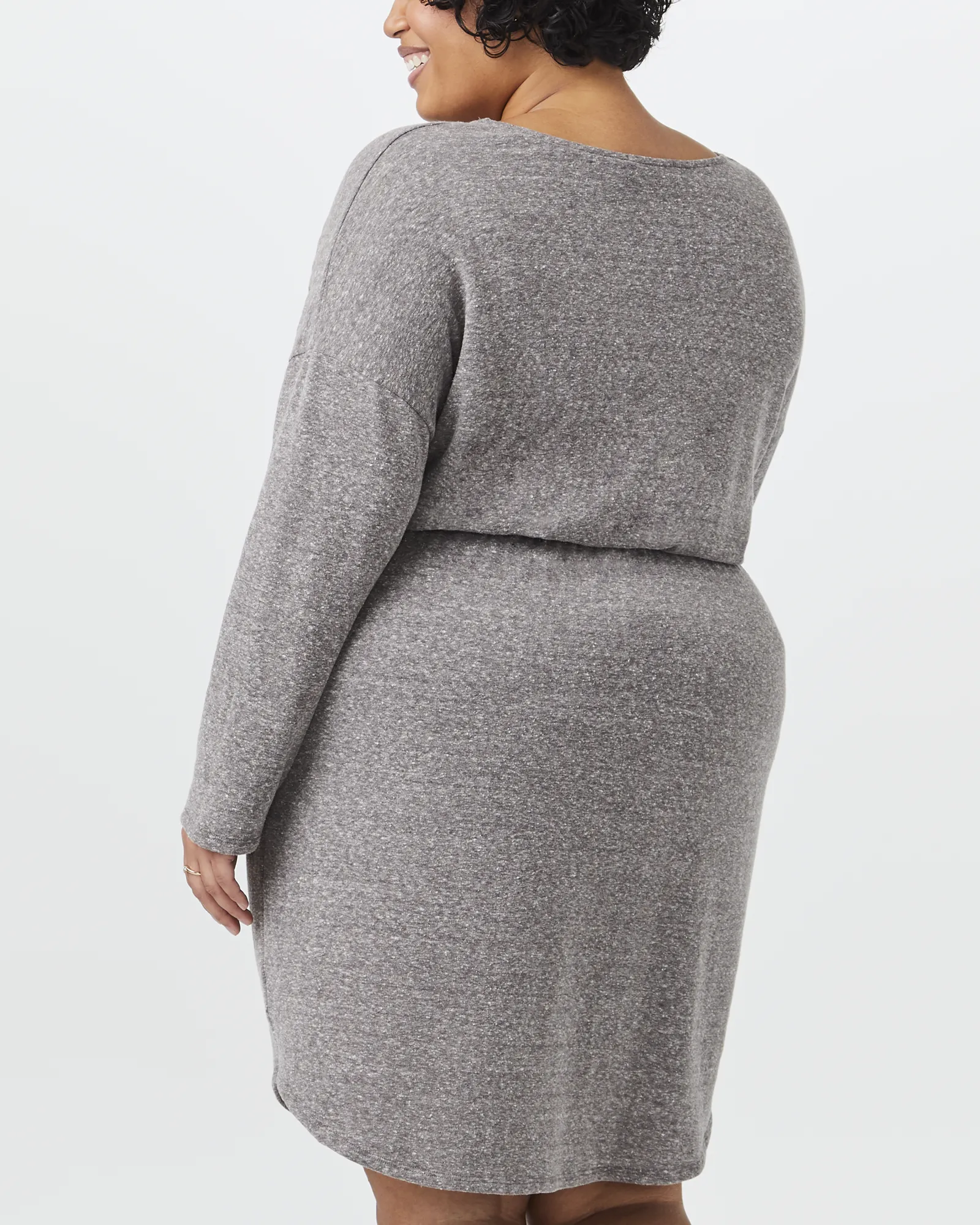 Glenda Long-Sleeve Casual Dress | Charcoal Grey