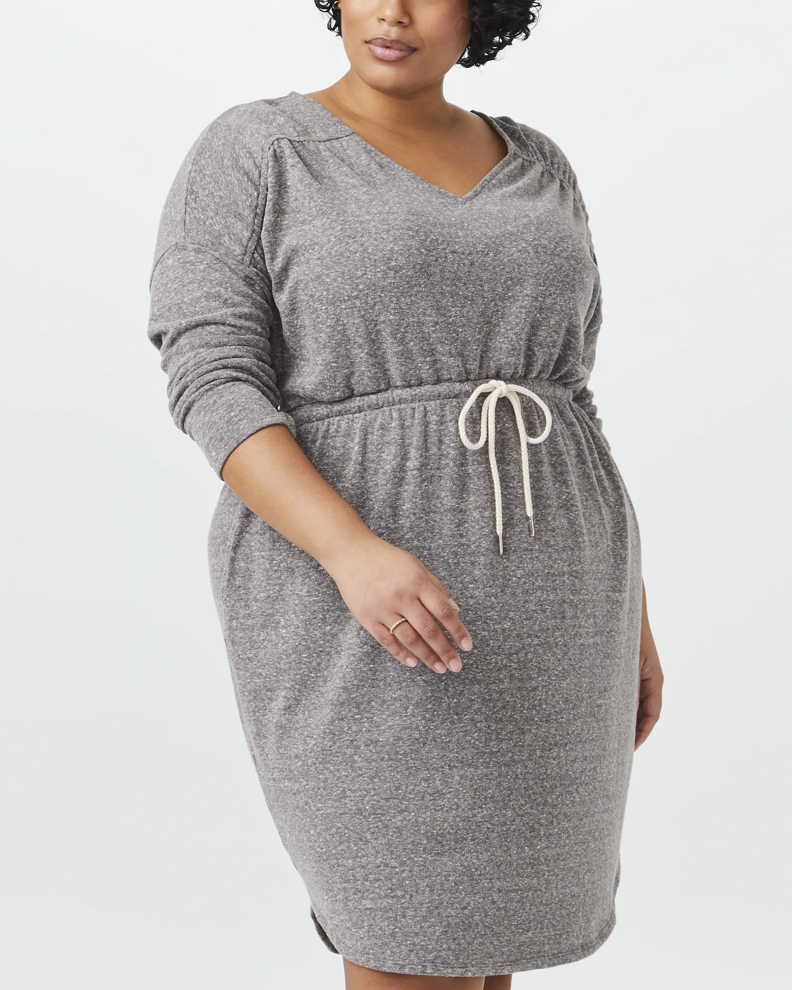 Glenda Long-Sleeve Casual Dress | Charcoal Grey