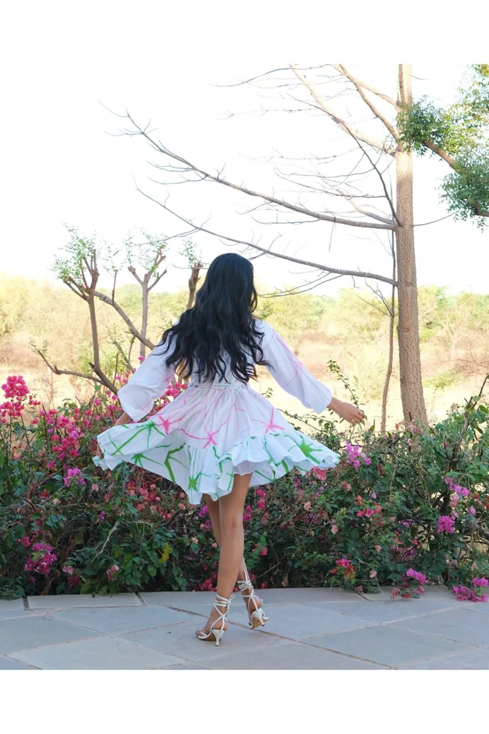 Hand Tie-Dyed Organic Cotton  Mini Dress
