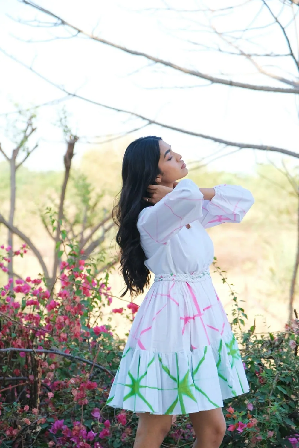 Hand Tie-Dyed Organic Cotton  Mini Dress