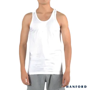 Hanford iCE Men 100% Cotton Slim Fit Tank - White (2in1 Pack/2pcs)