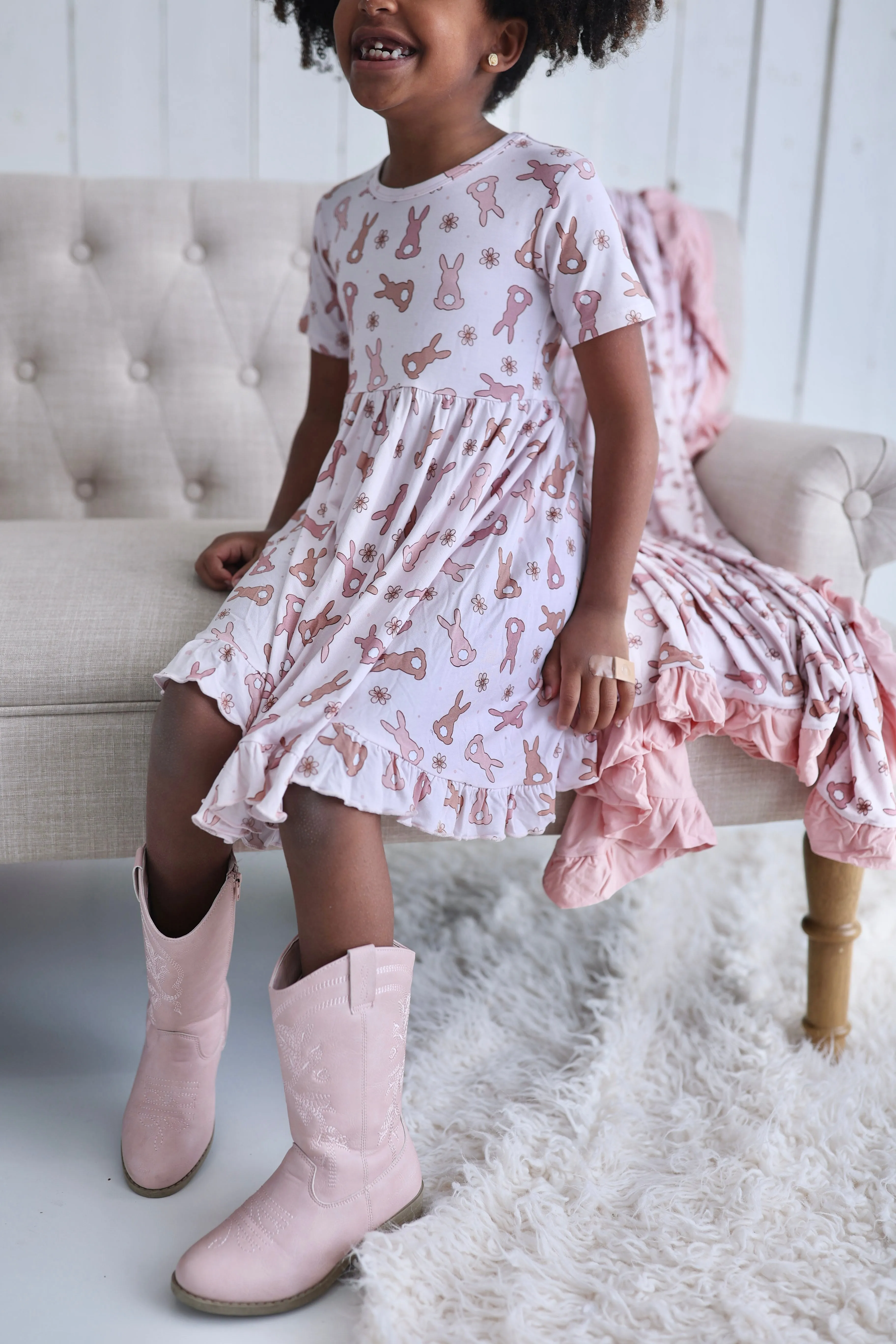 HOPPY EASTER DREAM RUFFLE DRESS