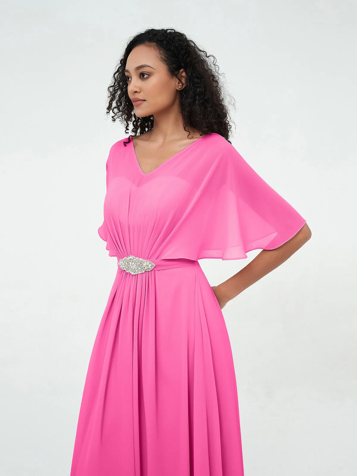 Illusion Sweetheart Neck Chiffon Max Dresses-Azalea