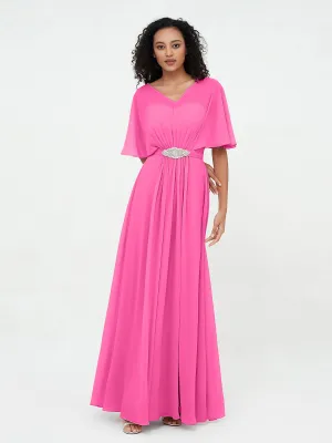 Illusion Sweetheart Neck Chiffon Max Dresses-Azalea