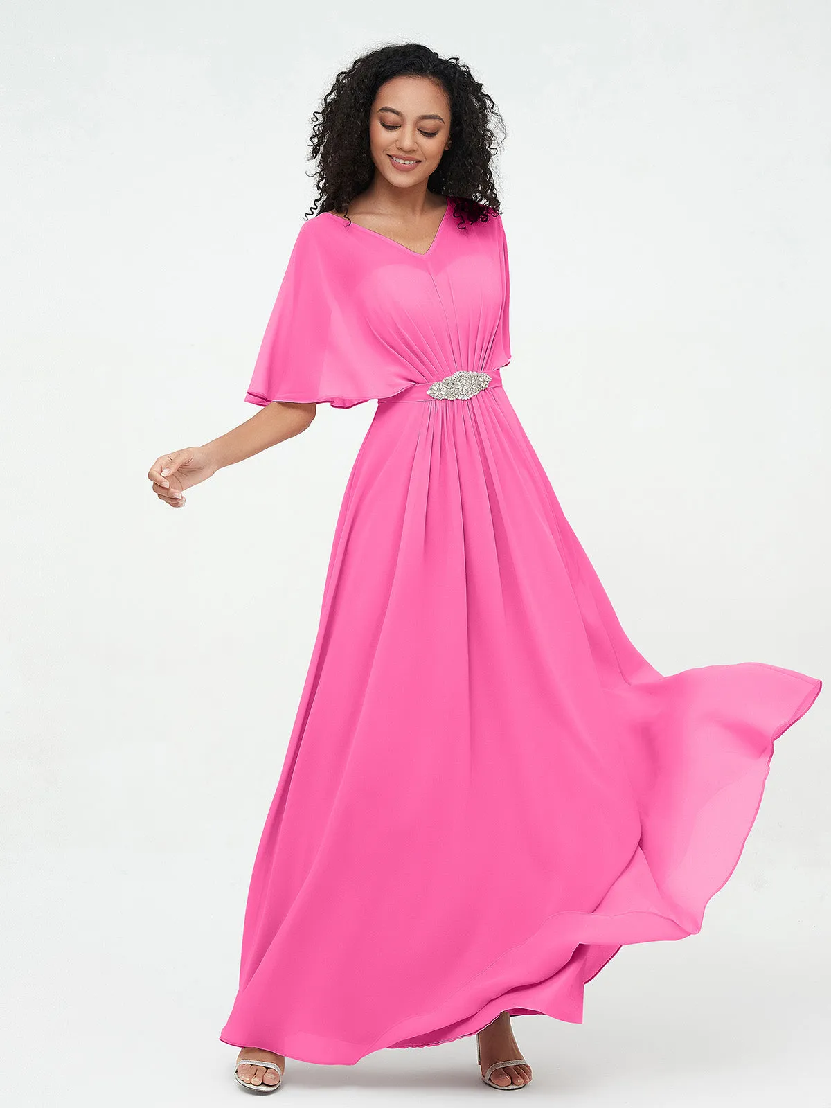 Illusion Sweetheart Neck Chiffon Max Dresses-Azalea