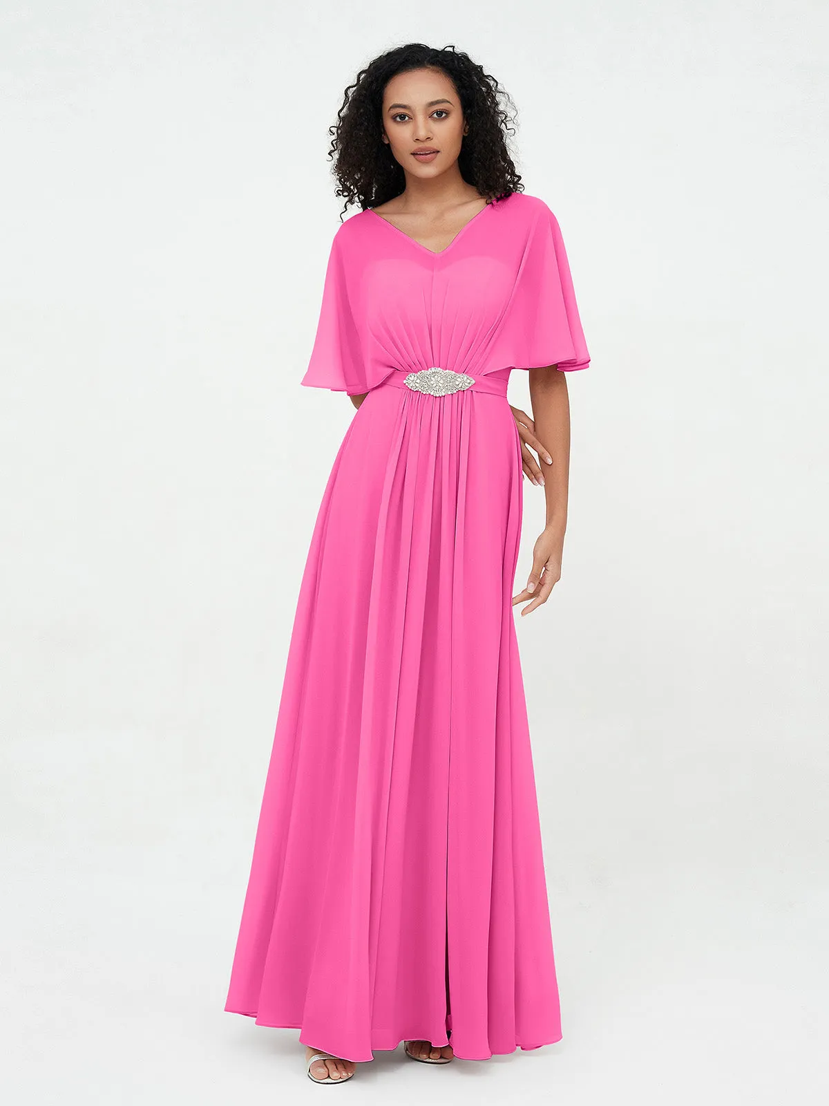 Illusion Sweetheart Neck Chiffon Max Dresses-Azalea