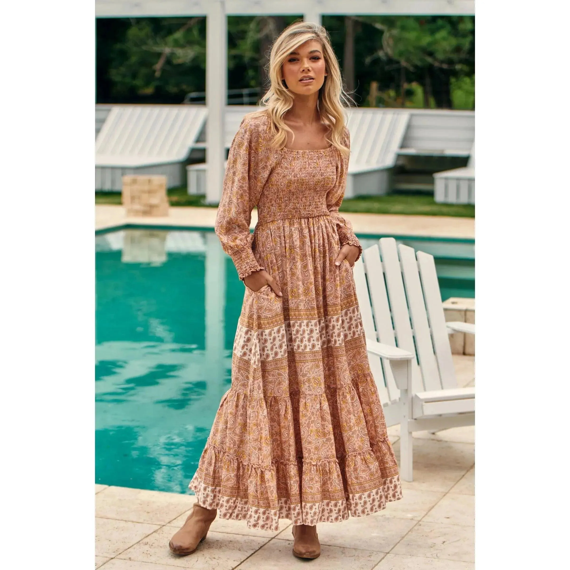 JAASE Pink Paisley Print Aquarius Maxi Dress