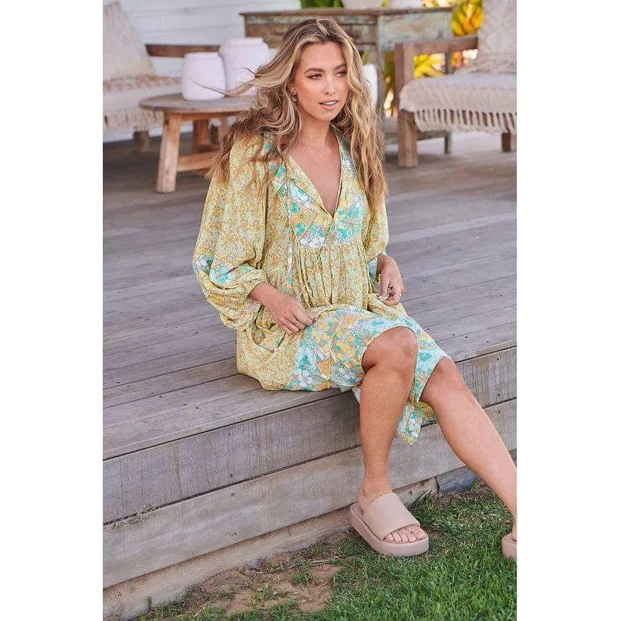 JAASE Pompeii Citrus Print Adela Midi Dress