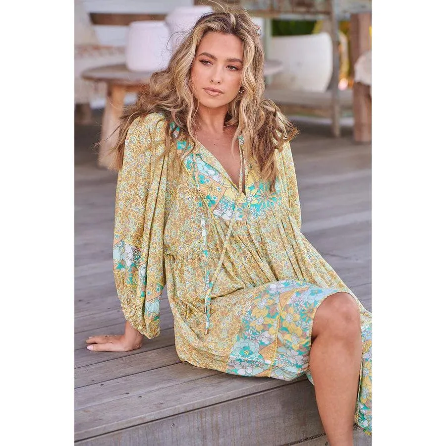 JAASE Pompeii Citrus Print Adela Midi Dress