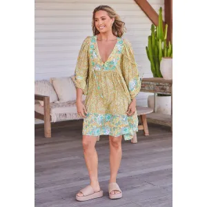 JAASE Pompeii Citrus Print Adela Midi Dress