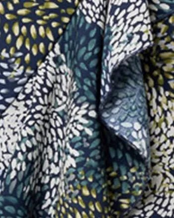 Julia Long Sleeve Wrap Dress | BLUE IMPRESSIONIST PRINT