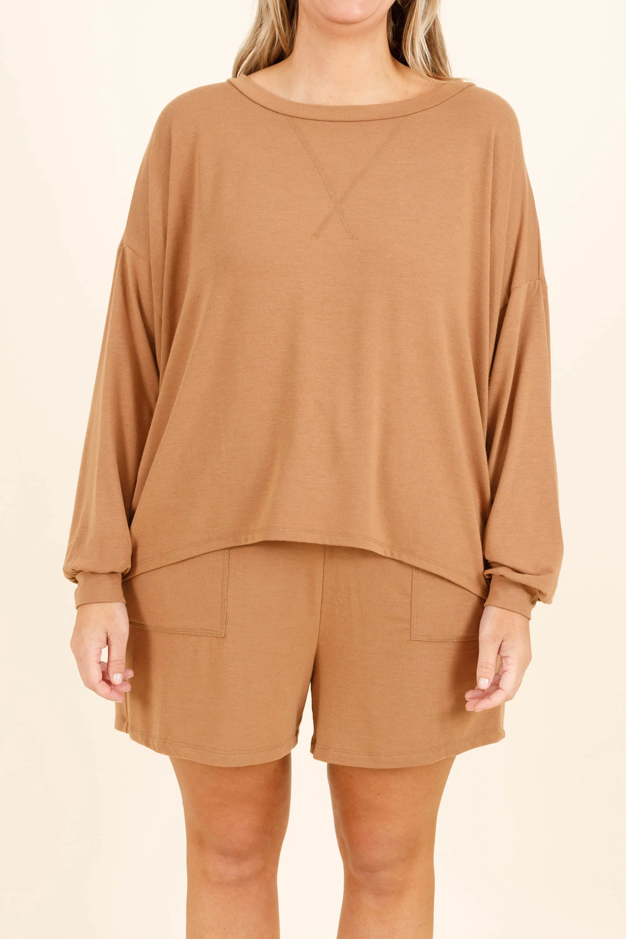 Live, Love, Lounge Set, Deep Camel