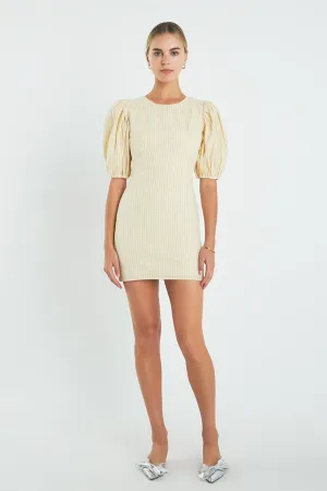 Metallic Plaid Mini Dress with Back Buttons
