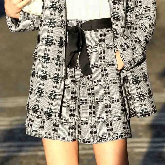 Minimalist Tweed Two Pieces Set