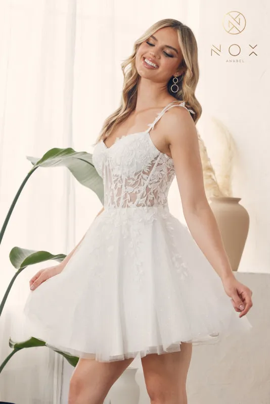 NOX ANABEL H784 - Sweetheart Tulle A-Line Short Cocktail Dress
