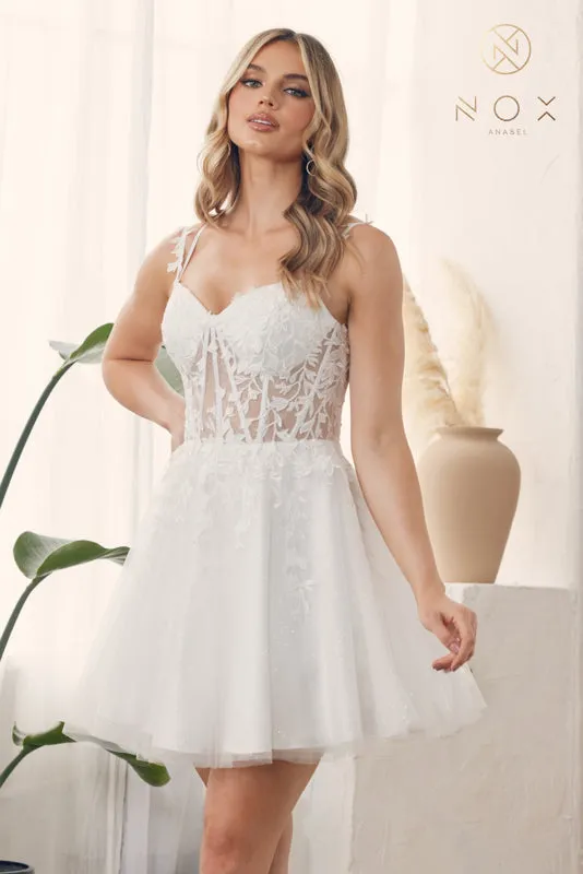 NOX ANABEL H784 - Sweetheart Tulle A-Line Short Cocktail Dress