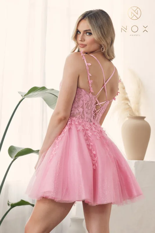 NOX ANABEL H784 - Sweetheart Tulle A-Line Short Cocktail Dress