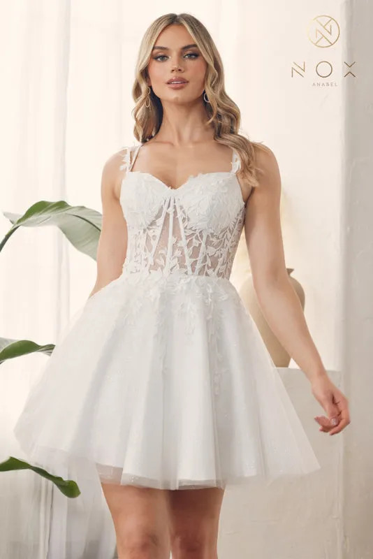 NOX ANABEL H784 - Sweetheart Tulle A-Line Short Cocktail Dress