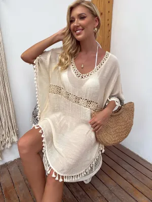 Patchwork Tassel Detail Beach Cover Up