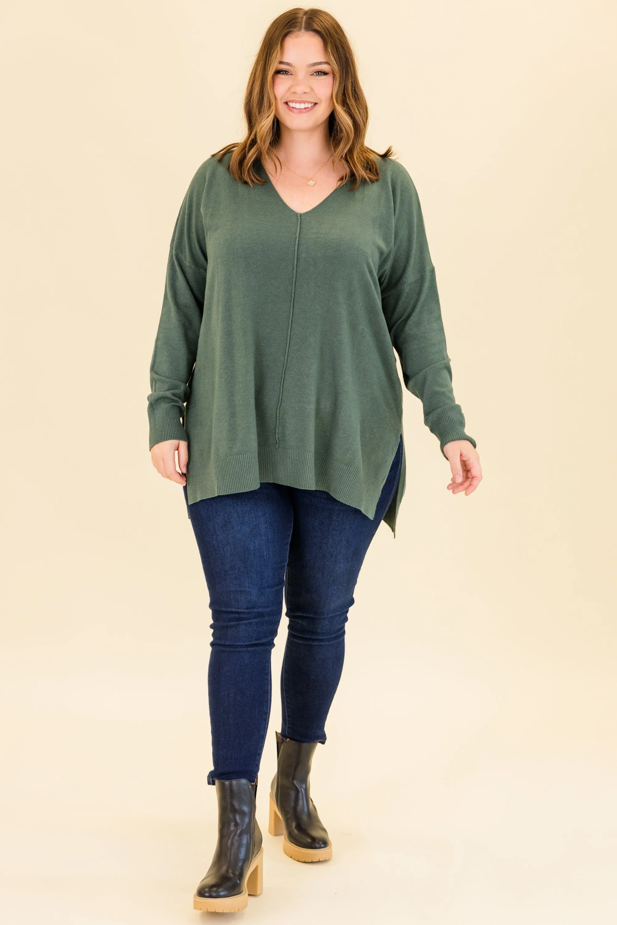 Perfect For Outside Sweater, Heather Ash Jade