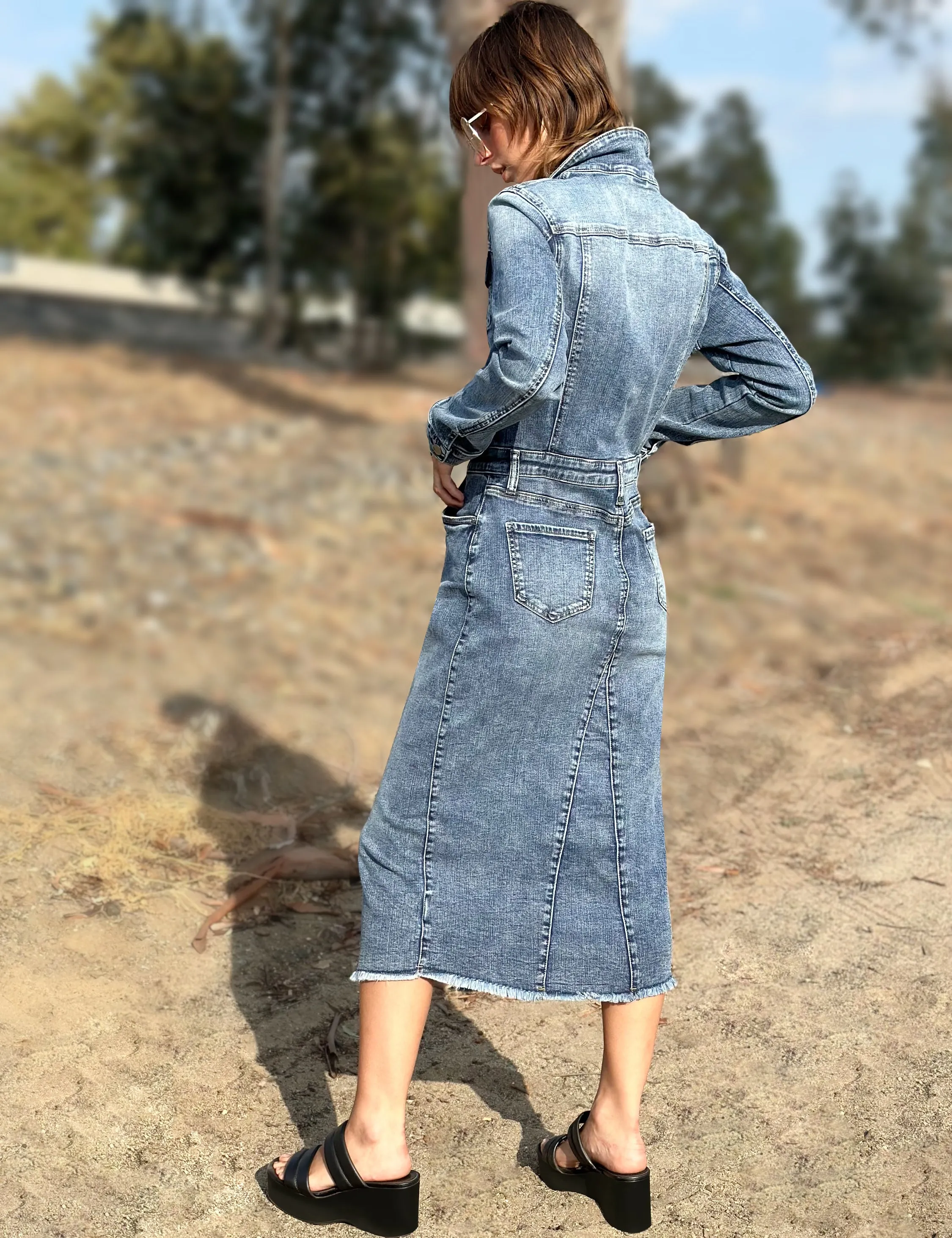 Piece Dyed Denim Dress