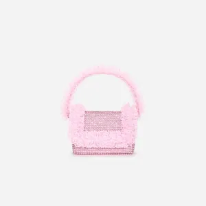 Pink Crystal Lace Detail Bag