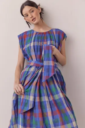 Pleated tie knee dress