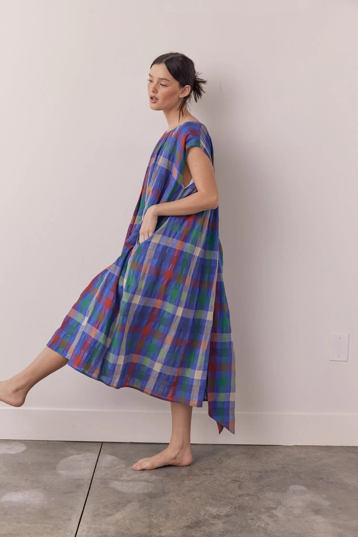 Pleated tie knee dress