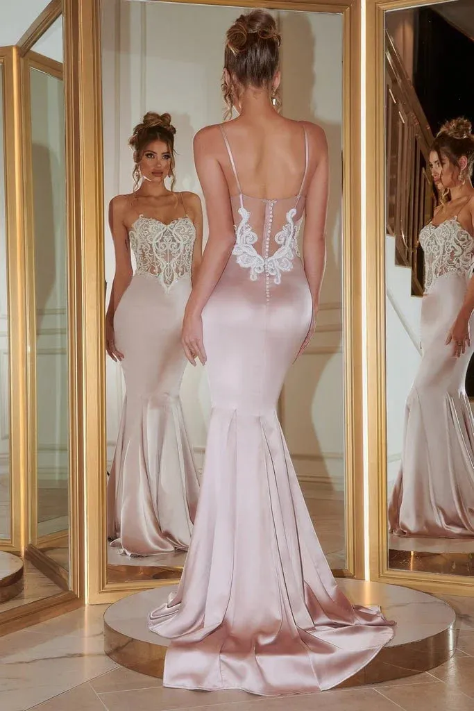 PORTIA & SCARLETT PS22162 Sheer Corset Mermaid Gown with Illusion Bodice