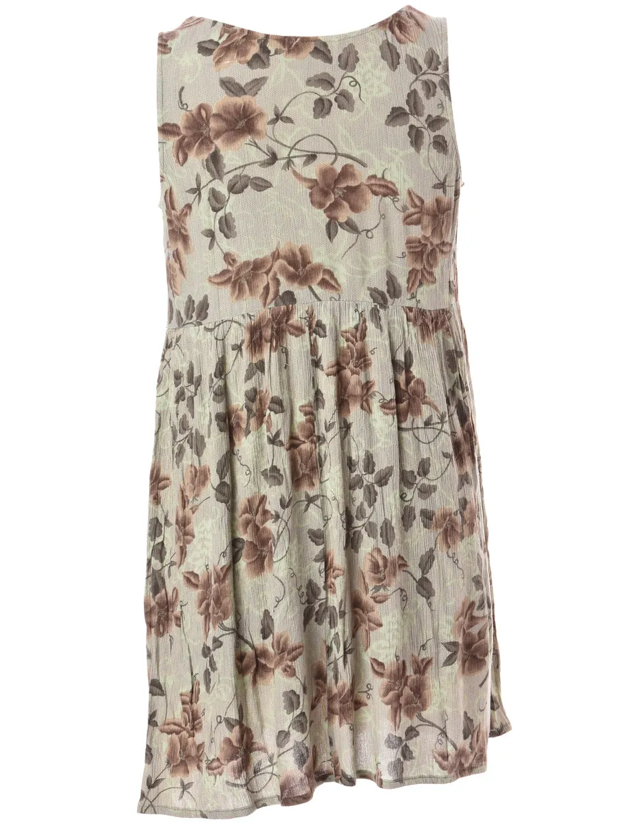 Reowrked Floral Short Dress