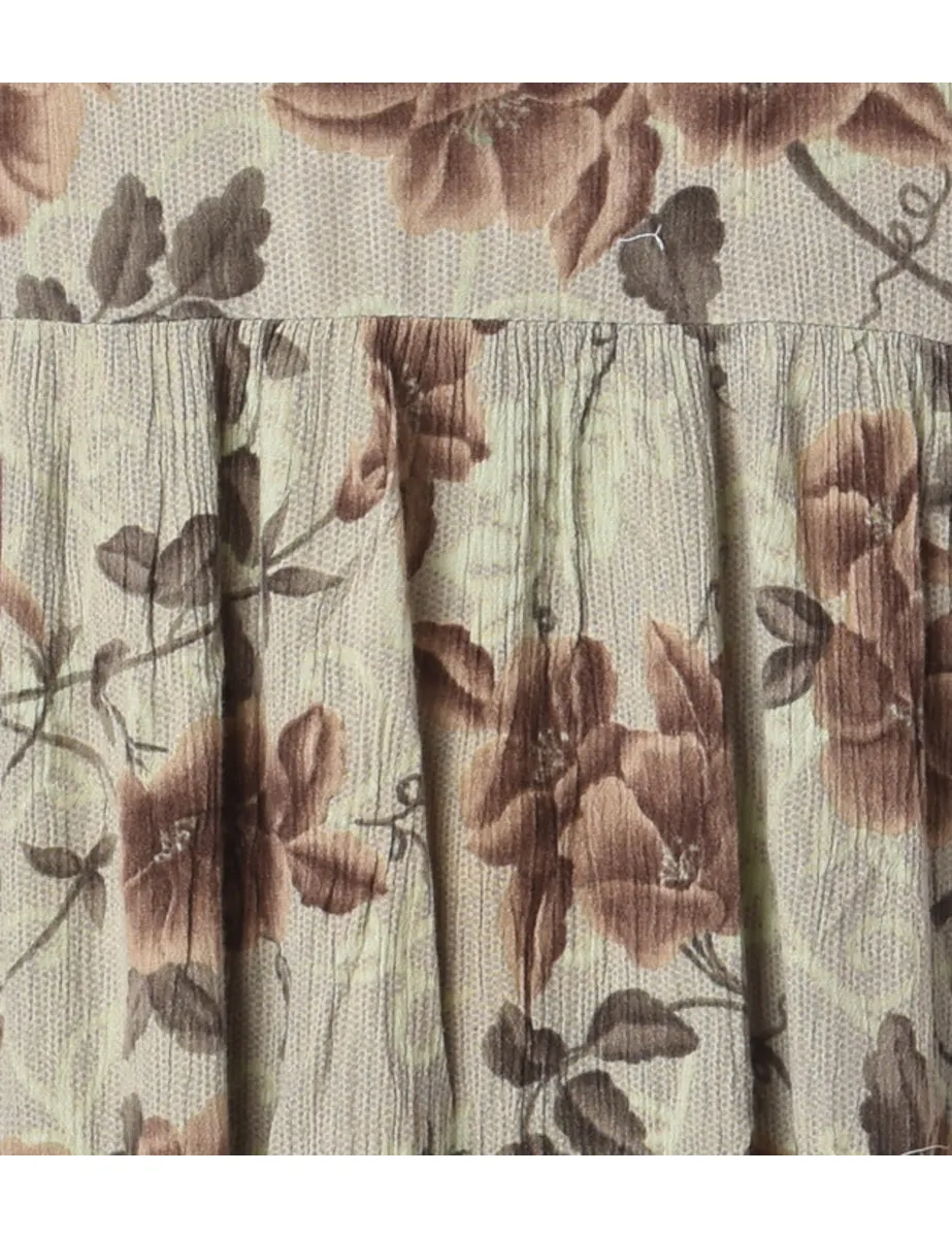 Reowrked Floral Short Dress