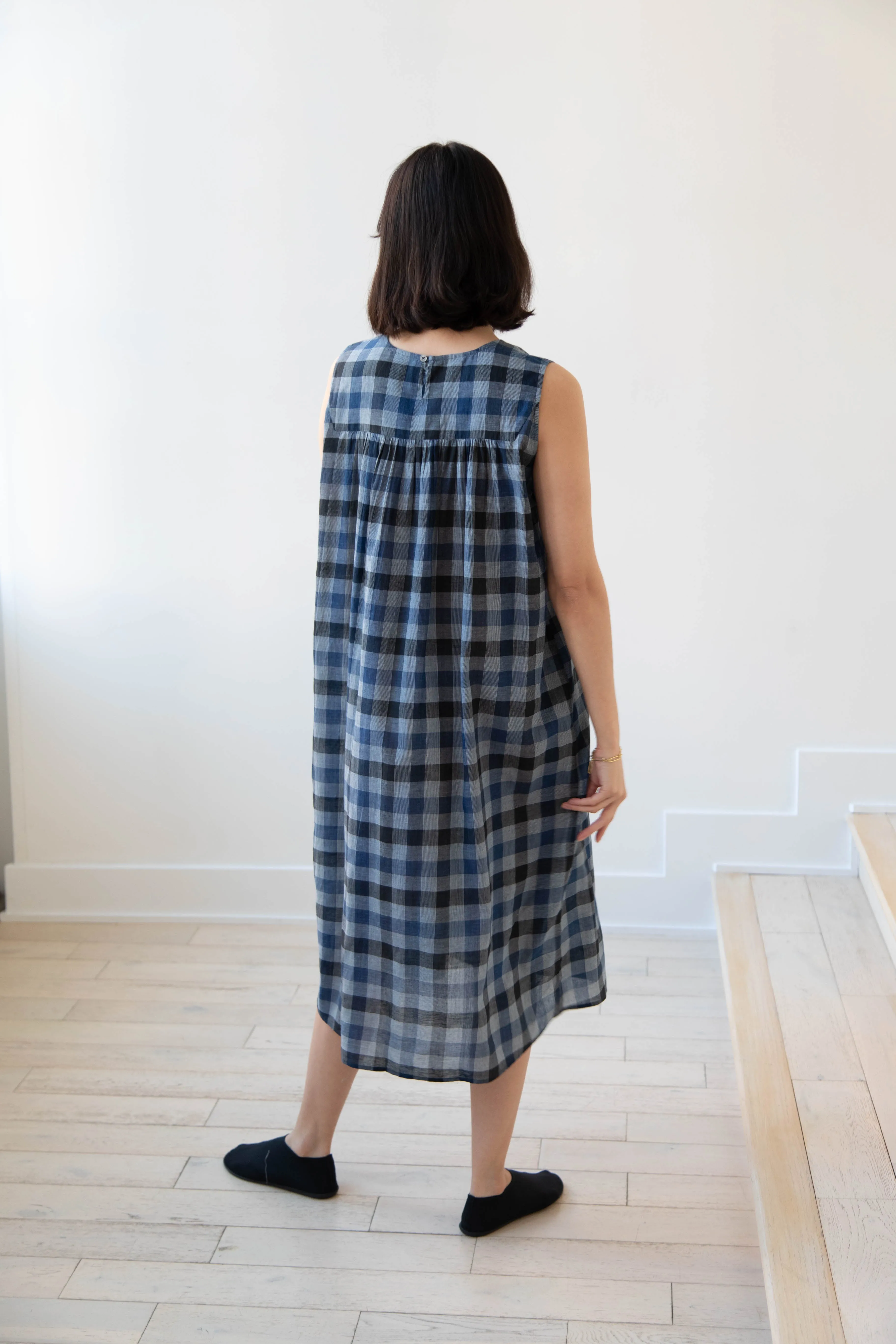 Rubia & Neel | Audrey Long Dress in Check Cotton