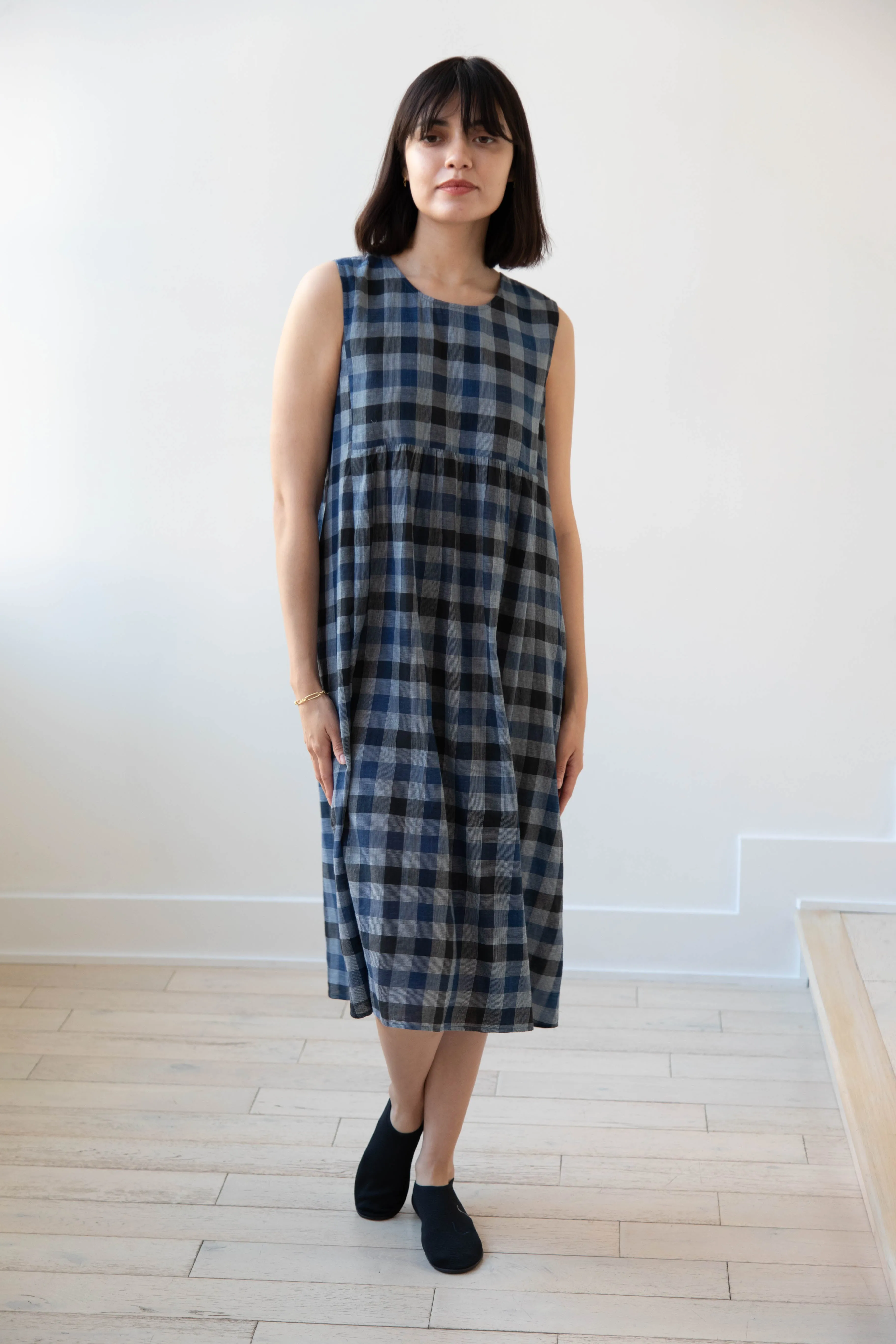 Rubia & Neel | Audrey Long Dress in Check Cotton