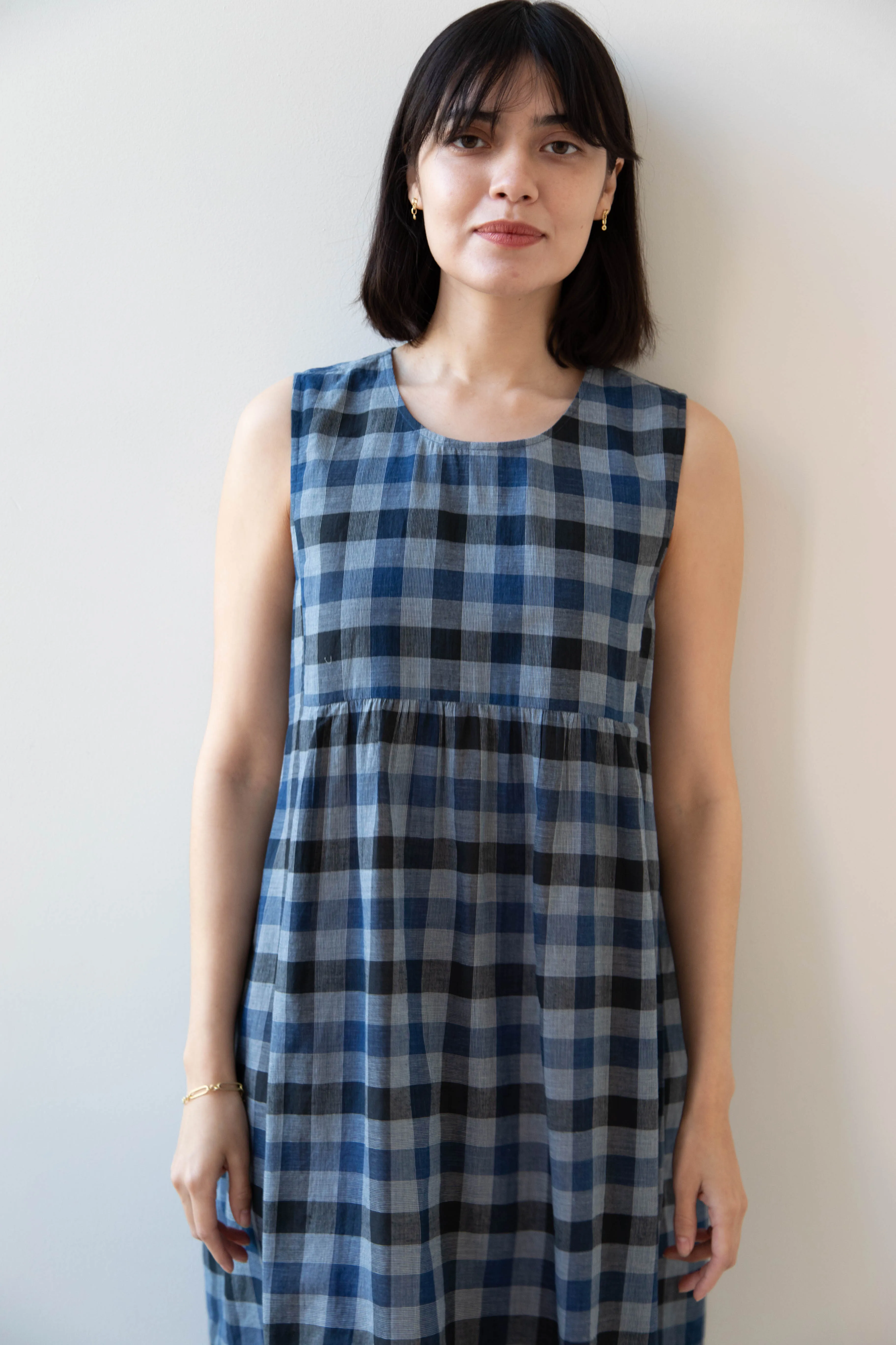 Rubia & Neel | Audrey Long Dress in Check Cotton