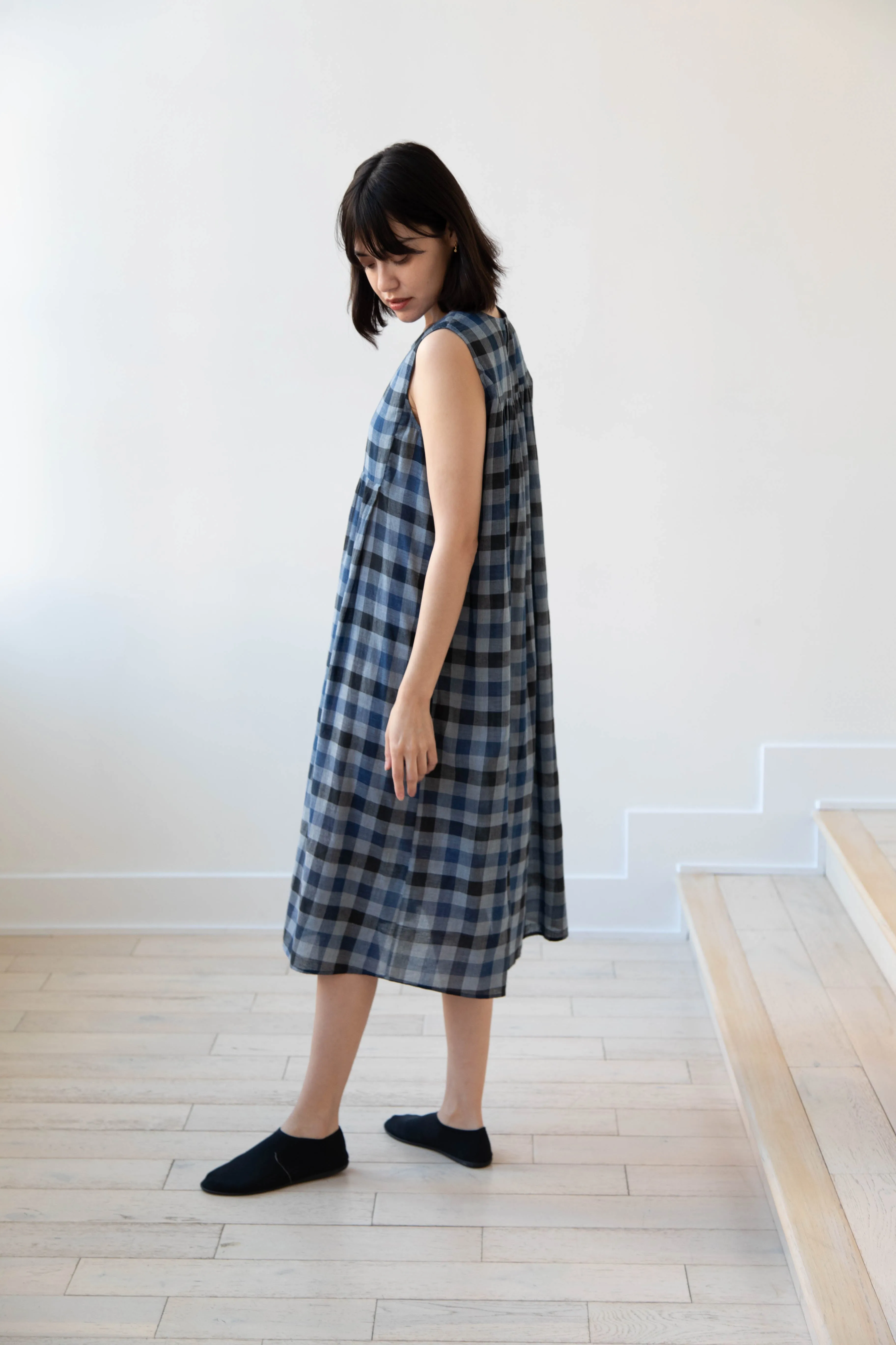 Rubia & Neel | Audrey Long Dress in Check Cotton