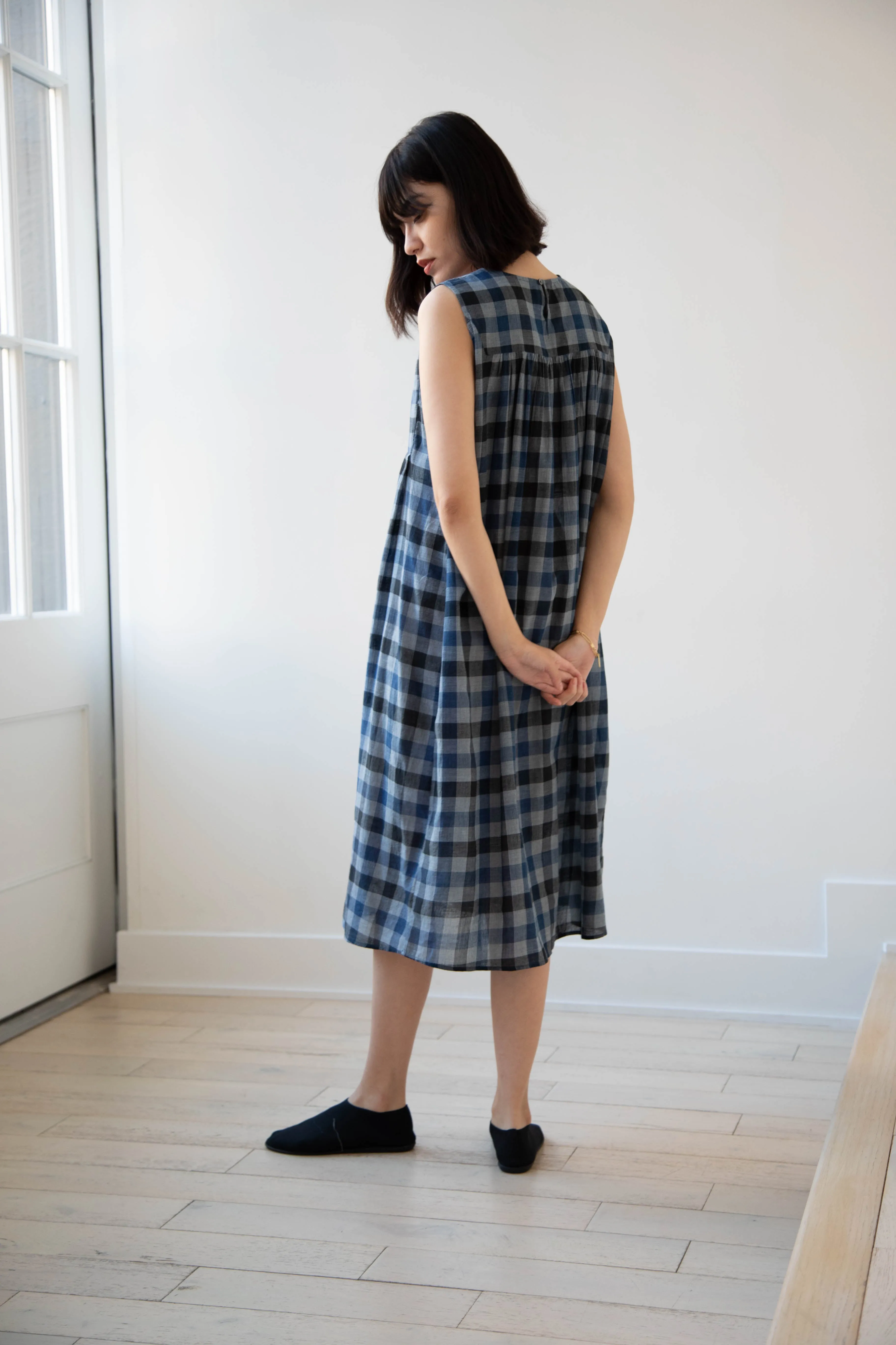 Rubia & Neel | Audrey Long Dress in Check Cotton