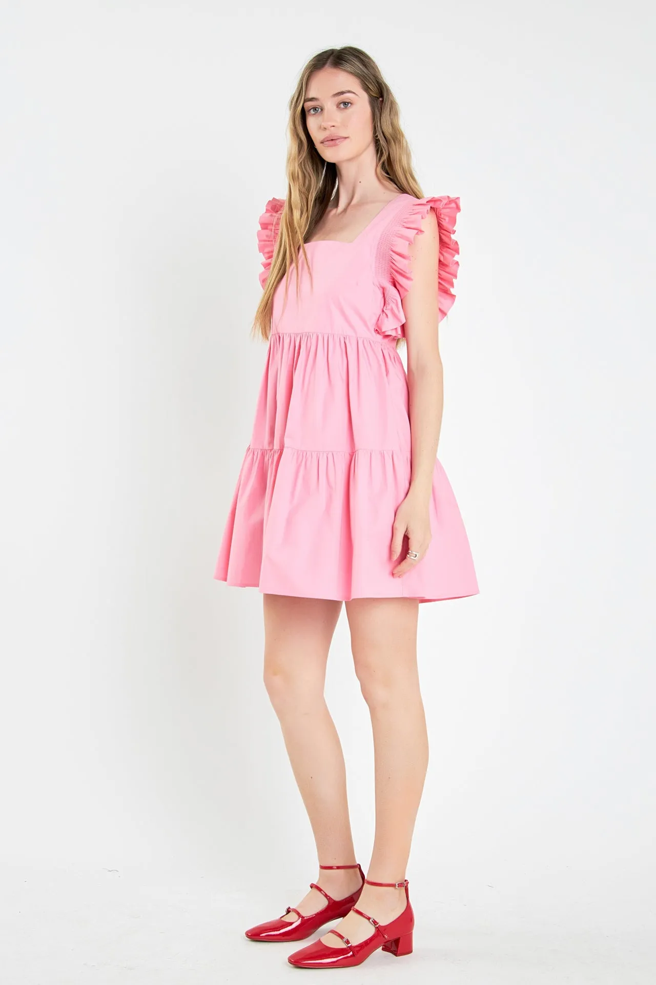 Ruffled Dress with Smocking Detail