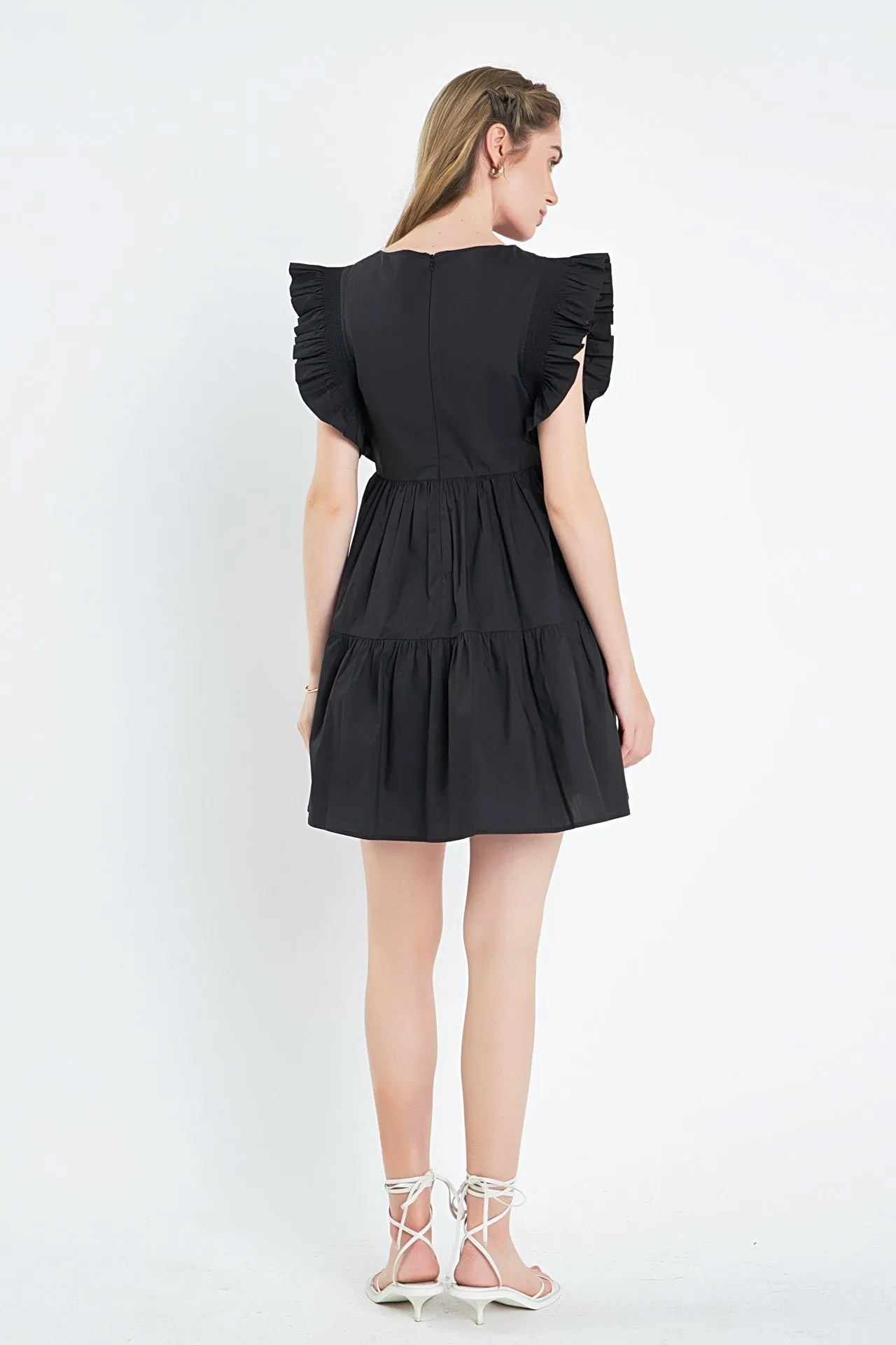 Ruffled Dress with Smocking Detail
