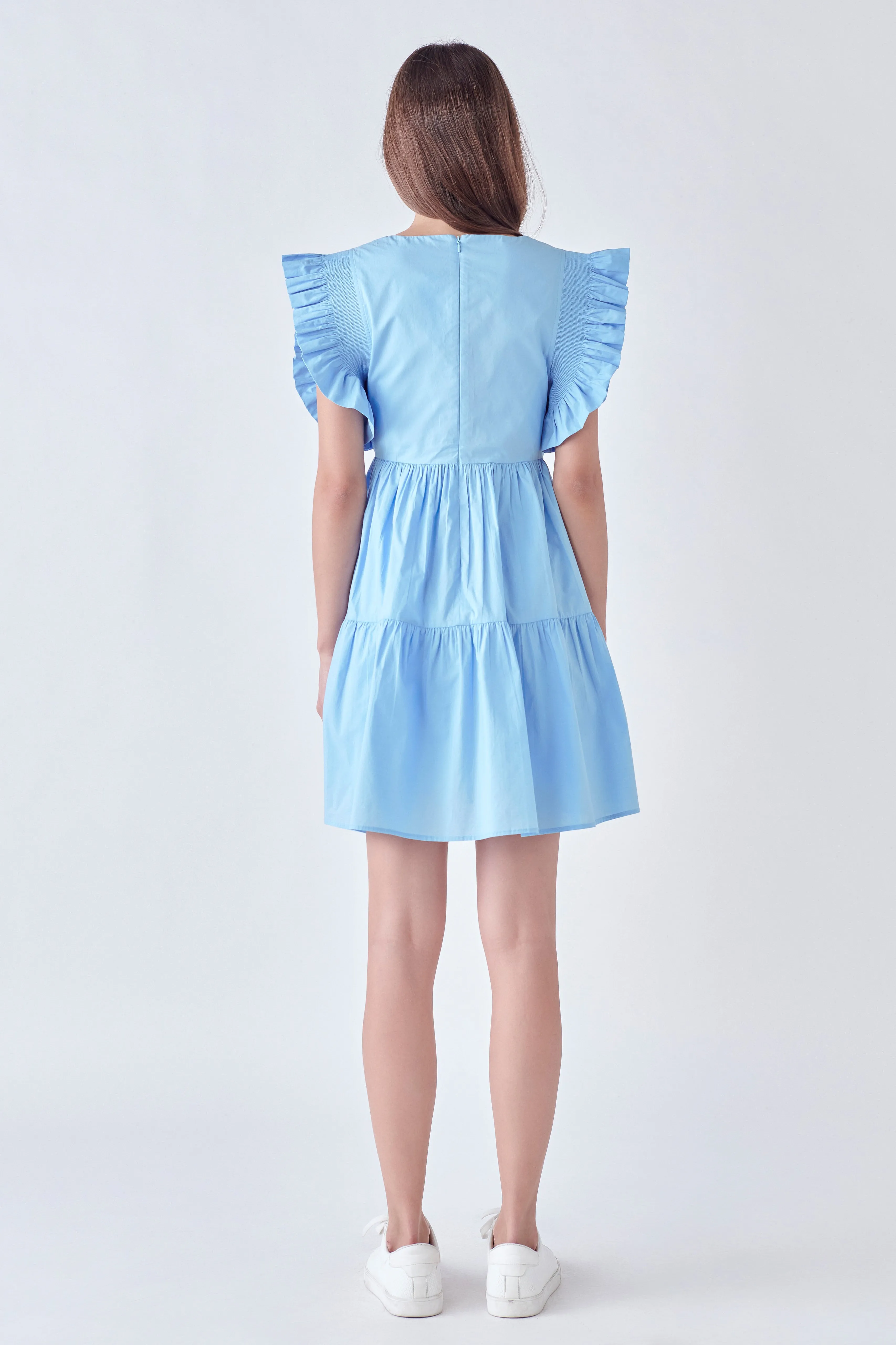 Ruffled Dress with Smocking Detail