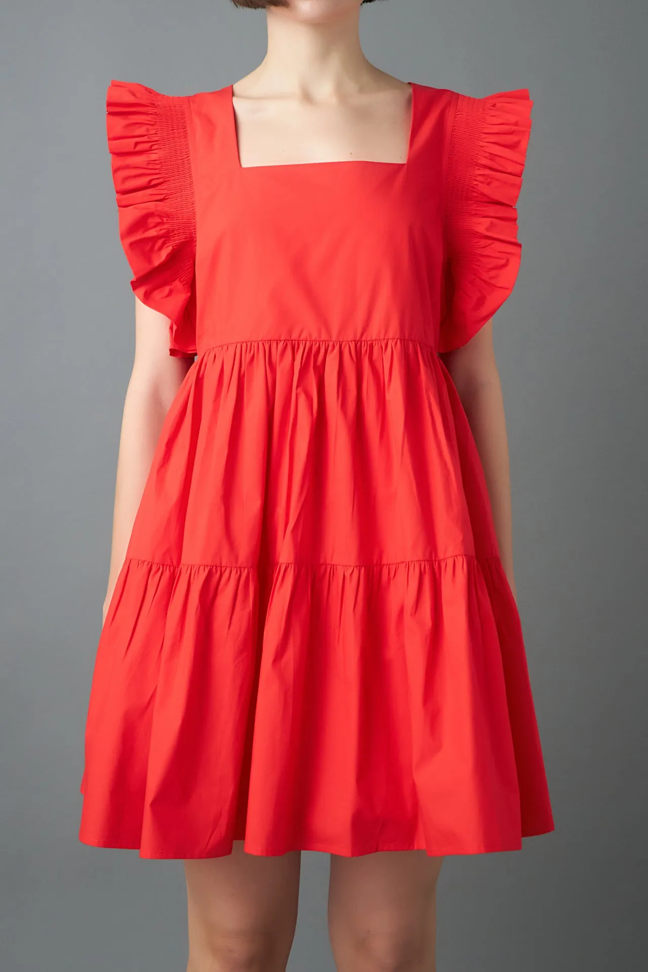 Ruffled Dress with Smocking Detail