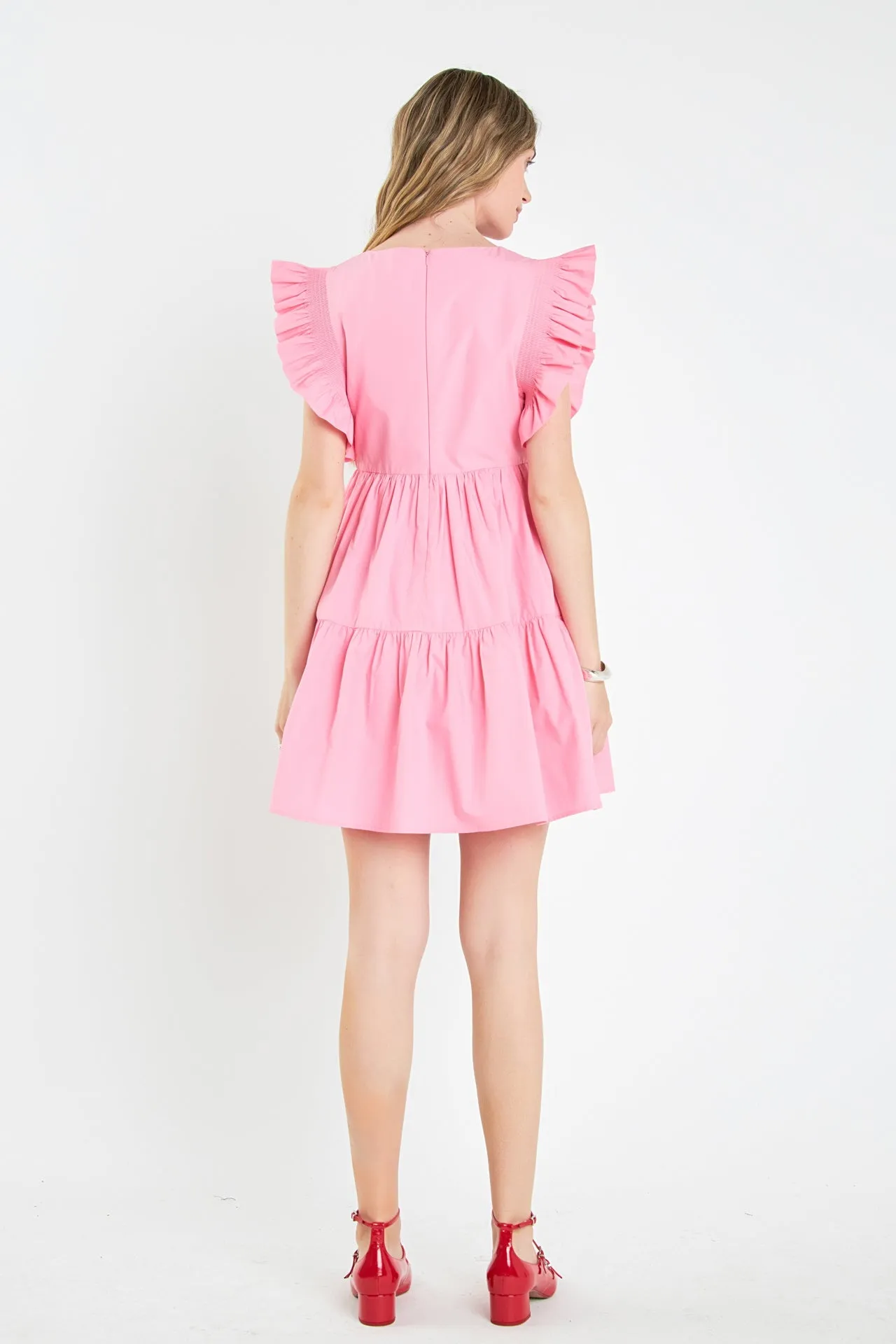 Ruffled Dress with Smocking Detail