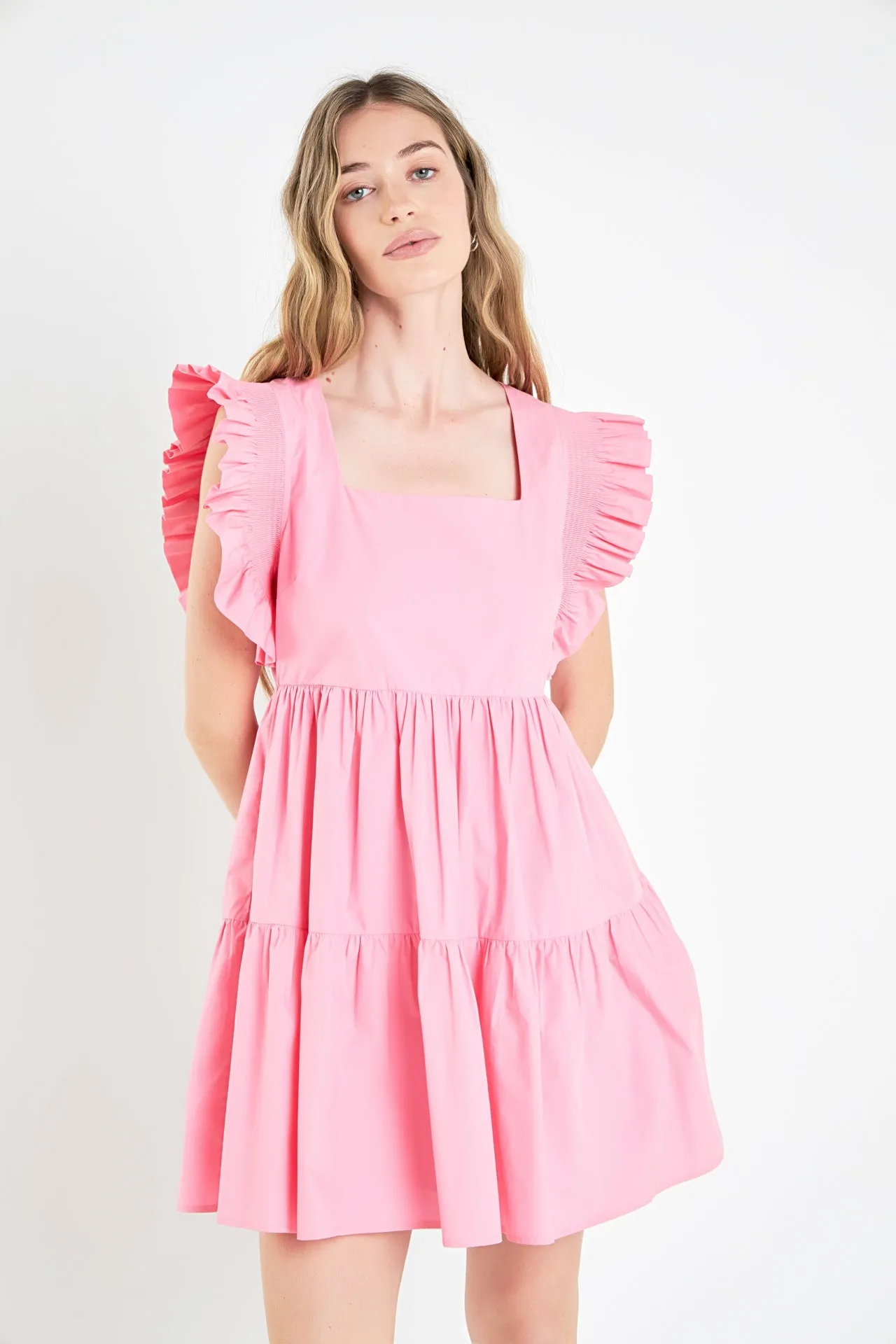 Ruffled Dress with Smocking Detail