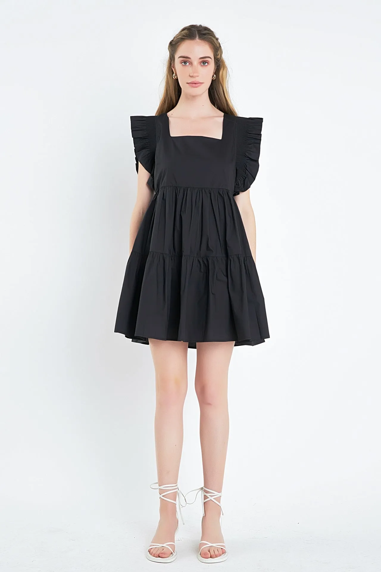 Ruffled Dress with Smocking Detail