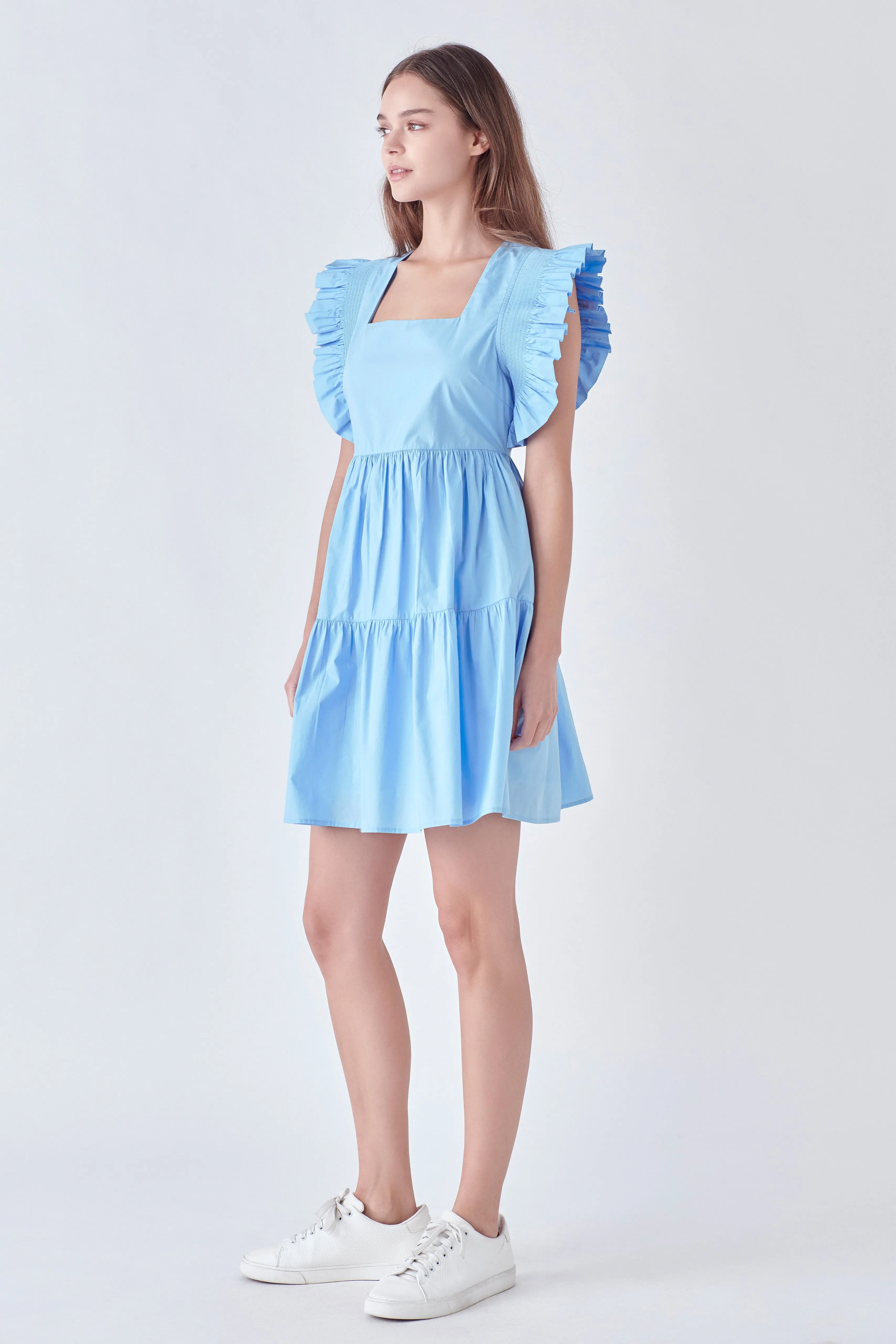 Ruffled Dress with Smocking Detail