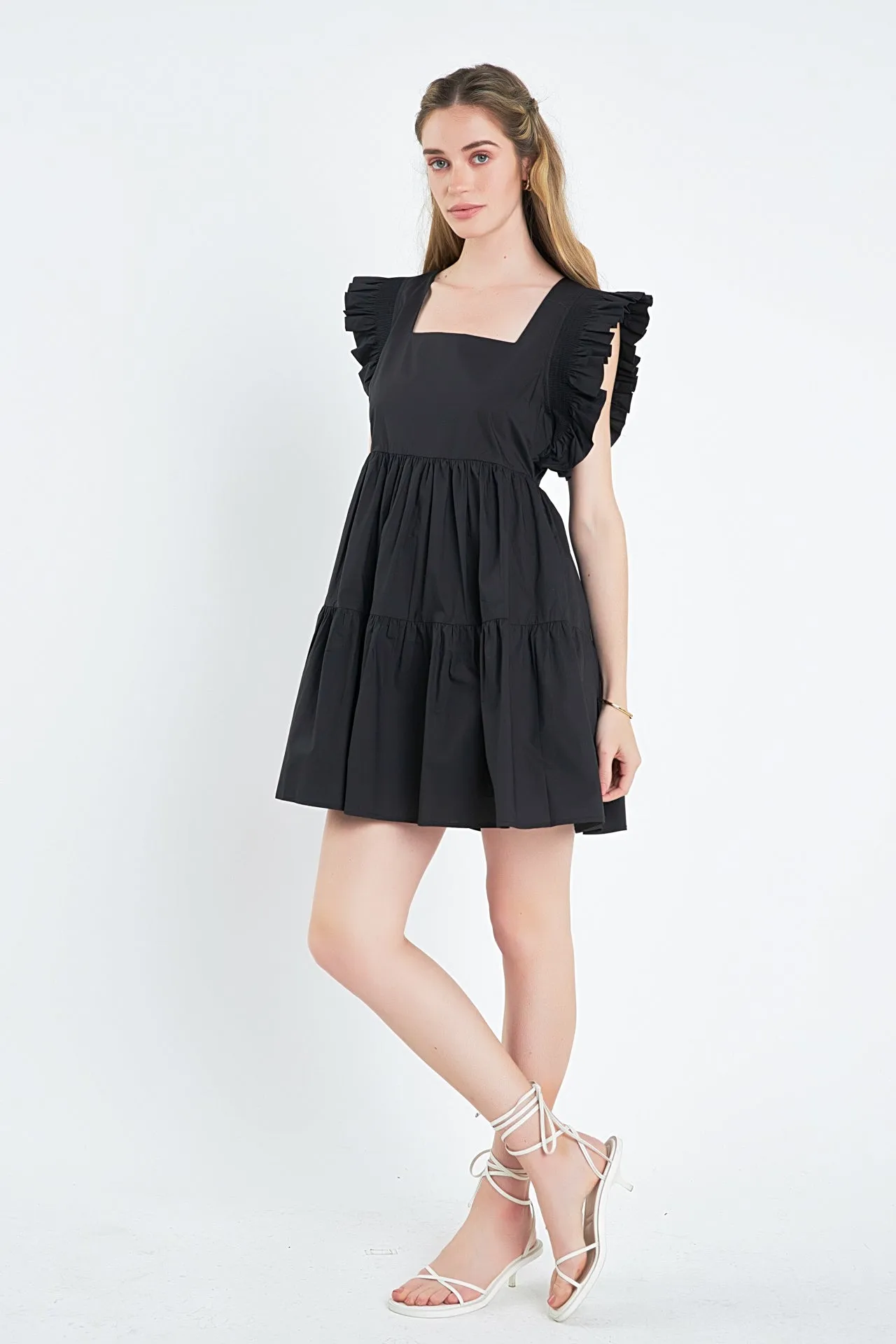 Ruffled Dress with Smocking Detail